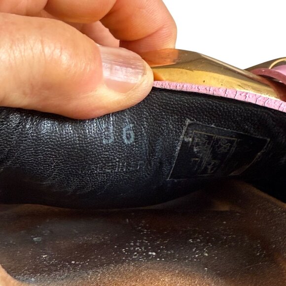 JW Anderson Leather Fuchsia Chain Slide Sandals Shoes Women Size 36 Pink Gold - Picture 8 of 9